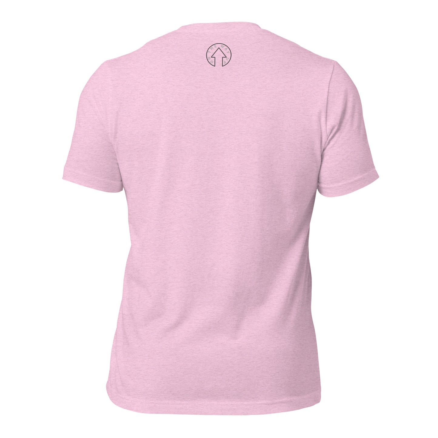 Premium quality LILAC t-shirt displayed on a mannequin against a white background, showing the back view with a small BE BOLD - On The Way Up logo at the nape.